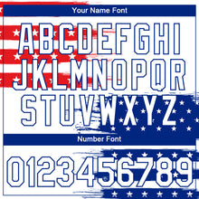 Load image into Gallery viewer, Custom White Royal-Red 3D American Flag Patriotic Performance T-Shirt