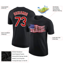 Load image into Gallery viewer, Custom Black Red-White 3D American Flag Patriotic Performance T-Shirt