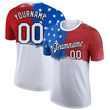 Load image into Gallery viewer, Custom White Red Royal-Black 3D American Flag Patriotic Performance T-Shirt
