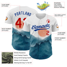 Load image into Gallery viewer, Custom White Red-Royal 3D Pattern Design Watercolor Mountains Authentic Baseball Jersey