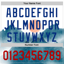 Load image into Gallery viewer, Custom White Red-Royal 3D Pattern Design Watercolor Mountains Authentic Baseball Jersey