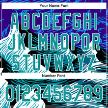 Load image into Gallery viewer, Custom Purple Teal-White 3D Pattern Design Mountains Authentic Baseball Jersey