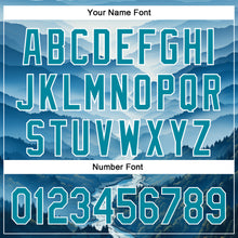 Load image into Gallery viewer, Custom White Teal 3D Pattern Design Mountains Authentic Baseball Jersey