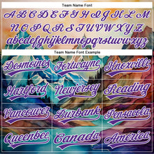 Load image into Gallery viewer, Custom White Purple 3D Pattern Design Mountains Landscape Authentic Baseball Jersey