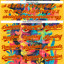 Load image into Gallery viewer, Custom Black Red-Yellow 3D Pattern Design Abstract Painting Authentic Baseball Jersey