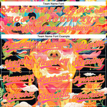 Load image into Gallery viewer, Custom Red Pink-Yellow 3D Pattern Design Abstract Painting Authentic Baseball Jersey