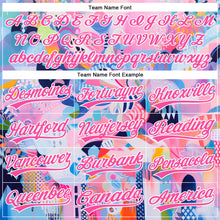 Load image into Gallery viewer, Custom Pink White 3D Pattern Design Abstract Painting Authentic Baseball Jersey