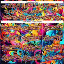 Load image into Gallery viewer, Custom Black Purple-Gold 3D Pattern Design Abstract Painting Authentic Baseball Jersey