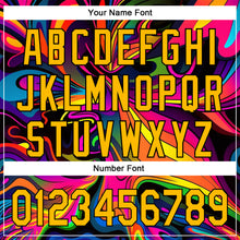 Load image into Gallery viewer, Custom Black Gold 3D Pattern Design Abstract Painting Authentic Baseball Jersey