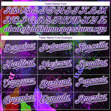 Load image into Gallery viewer, Custom Black Purple-White 3D Pattern Design Holi Festival Color Powder Authentic Baseball Jersey