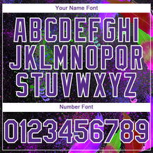 Load image into Gallery viewer, Custom Black Purple-White 3D Pattern Design Holi Festival Color Powder Authentic Baseball Jersey