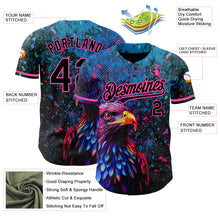 Load image into Gallery viewer, Custom Black Pink 3D Pattern Design Holi Festival Color Powder Authentic Baseball Jersey