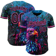 Load image into Gallery viewer, Custom Black Pink 3D Pattern Design Holi Festival Color Powder Authentic Baseball Jersey