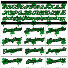 Load image into Gallery viewer, Custom White Kelly Green-Black 3D St.Patrick's Day Clovers Performance T-Shirt