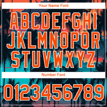 Load image into Gallery viewer, Custom Black Orange-White 3D Pattern Design Tropical Hawaii Palms Trees Performance T-Shirt