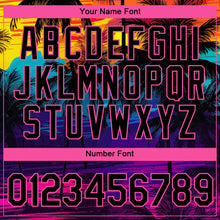 Load image into Gallery viewer, Custom Black Pink 3D Pattern Design Tropical Hawaii Palms Trees Performance T-Shirt