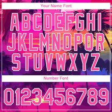 Load image into Gallery viewer, Custom Pink White 3D Pattern Design Tropical Hawaii Palms Trees Performance T-Shirt