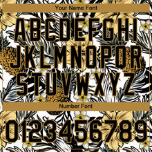 Load image into Gallery viewer, Custom Black Old Gold 3D Pattern Design Tropical Plant And Pineapples Performance T-Shirt