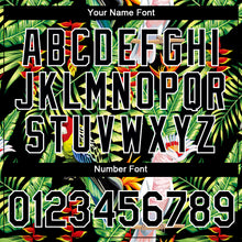 Load image into Gallery viewer, Custom Black White 3D Pattern Design Tropical Hawaii Plant With Bird Performance T-Shirt