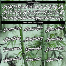 Load image into Gallery viewer, Custom Green White-Black 3D Pattern Design Bamboo And Crane Performance T-Shirt