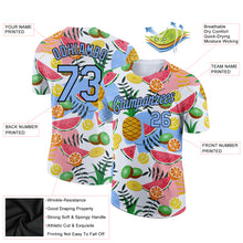 Load image into Gallery viewer, Custom White Light Blue-Black 3D Pattern Design Summer Holiday Fruit Performance T-Shirt