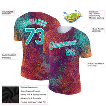 Load image into Gallery viewer, Custom Red Aqua-White 3D Pattern Design Holi Festival Color Powder Performance T-Shirt