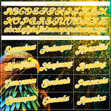 Load image into Gallery viewer, Custom Black Yellow-White 3D Pattern Design Holi Festival Color Powder Performance T-Shirt