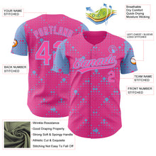 Load image into Gallery viewer, Custom Pink Light Blue 3D Pattern Design Geometric Halftone Dots Authentic Baseball Jersey