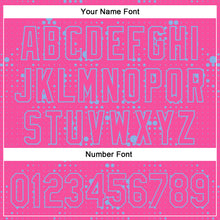 Load image into Gallery viewer, Custom Pink Light Blue 3D Pattern Design Geometric Halftone Dots Authentic Baseball Jersey