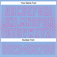 Load image into Gallery viewer, Custom Light Blue Pink 3D Pattern Design Geometric Stars Authentic Baseball Jersey