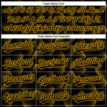 Load image into Gallery viewer, Custom Black Gold 3D Pattern Design Halftone Geometric Shapes Authentic Baseball Jersey