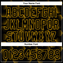 Load image into Gallery viewer, Custom Black Gold 3D Pattern Design Halftone Geometric Shapes Authentic Baseball Jersey
