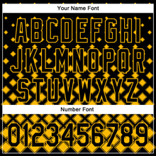 Load image into Gallery viewer, Custom Black Gold 3D Pattern Design Geometric Shapes Authentic Baseball Jersey