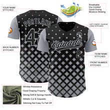 Load image into Gallery viewer, Custom Black Gray 3D Pattern Design Geometric Shapes Authentic Baseball Jersey