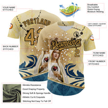 Load image into Gallery viewer, Custom Old Gold Black 3D Pattern Design Religion Virgin Mary Authentic Baseball Jersey