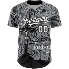 Load image into Gallery viewer, Custom Gray White-Black 3D Pattern Design Religion Cross Jesus Christ Good Friday Authentic Baseball Jersey