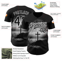 Load image into Gallery viewer, Custom Black White 3D Pattern Design Religion Cross Jesus Christ Ash Wednesday Authentic Baseball Jersey