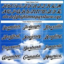 Load image into Gallery viewer, Custom Royal Black-White 3D Pattern Design Religion Cross Jesus Christ Good Friday Authentic Baseball Jersey