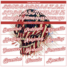 Load image into Gallery viewer, Custom White Red 3D Skull Head With American Flag Performance T-Shirt