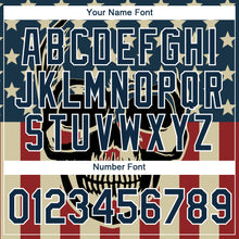 Load image into Gallery viewer, Custom US Navy Blue White 3D Skull With American Flag Performance T-Shirt