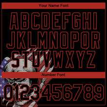 Load image into Gallery viewer, Custom Black Red 3D Skull With American Flag Performance T-Shirt