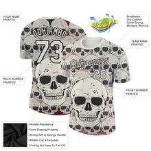 Load image into Gallery viewer, Custom City Cream Black 3D Skull Fashion Performance T-Shirt