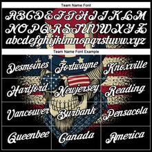 Load image into Gallery viewer, Custom Navy White-Black 3D Skull With American Flag Performance T-Shirt