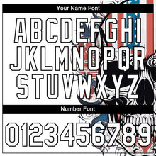 Load image into Gallery viewer, Custom White Black 3D Skull With American Flag Performance T-Shirt