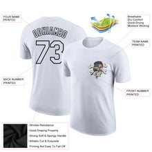 Load image into Gallery viewer, Custom White Black 3D Skull With American Flag Performance T-Shirt