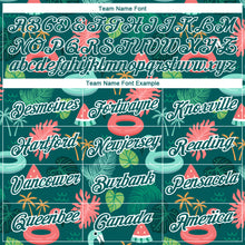 Load image into Gallery viewer, Custom Midnight Green White 3D Pattern Design Tropical Hawaii Flamingo Performance T-Shirt