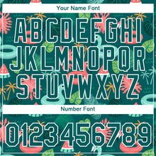 Load image into Gallery viewer, Custom Midnight Green White 3D Pattern Design Tropical Hawaii Flamingo Performance T-Shirt