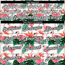 Load image into Gallery viewer, Custom White Black 3D Pattern Design Tropical Hawaii Flamingo Performance T-Shirt