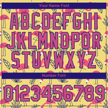 Load image into Gallery viewer, Custom Yellow Pink-Dark Purple 3D Pattern Design Tropical Hawaii Flamingo Performance T-Shirt