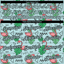 Load image into Gallery viewer, Custom Light Blue Black 3D Pattern Design Tropical Hawaii Flamingo Performance T-Shirt